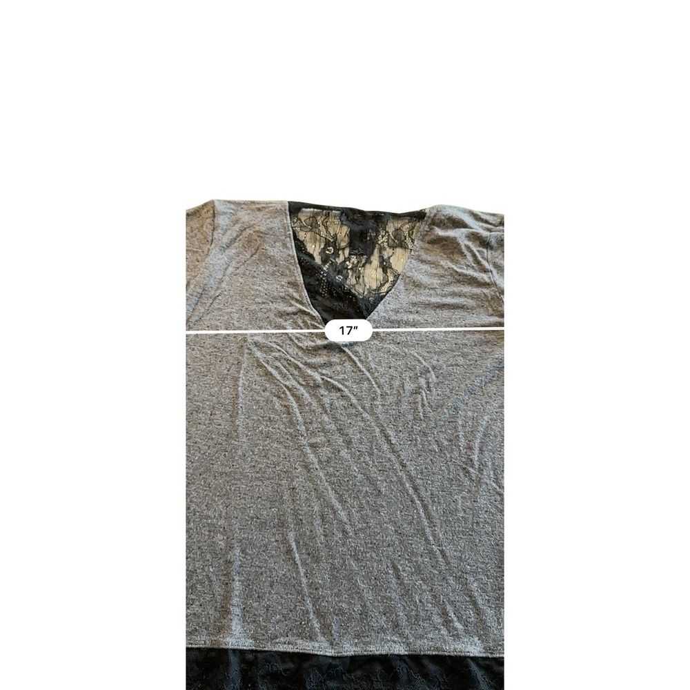Rene‎ Rofe Sleepwear Top Womens Black Sz Medium Lace Edges Pullover Short Sleeve - Picture 6 of 8